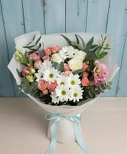 Букет цветов из:  Розы, Лизиантусы и Хризантемы в Заворово