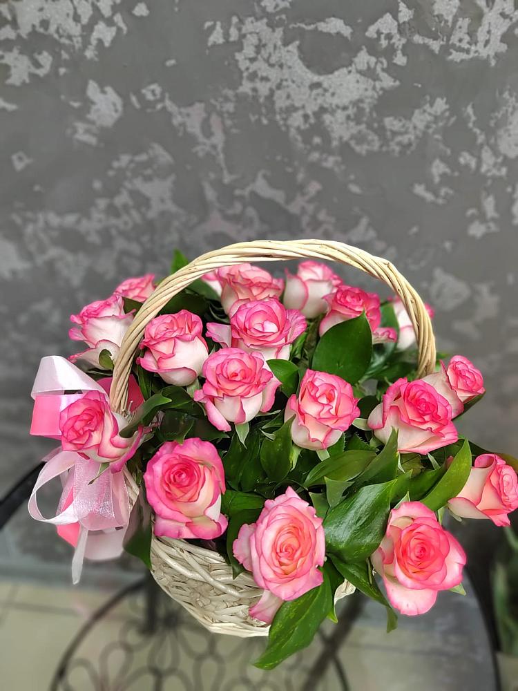 Композиция французская провинция в Заворово Цветочная композиция из Розы в корзине в Заворово