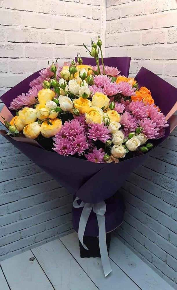 Букет цветов из: Хризантемы и Розы в Заворово