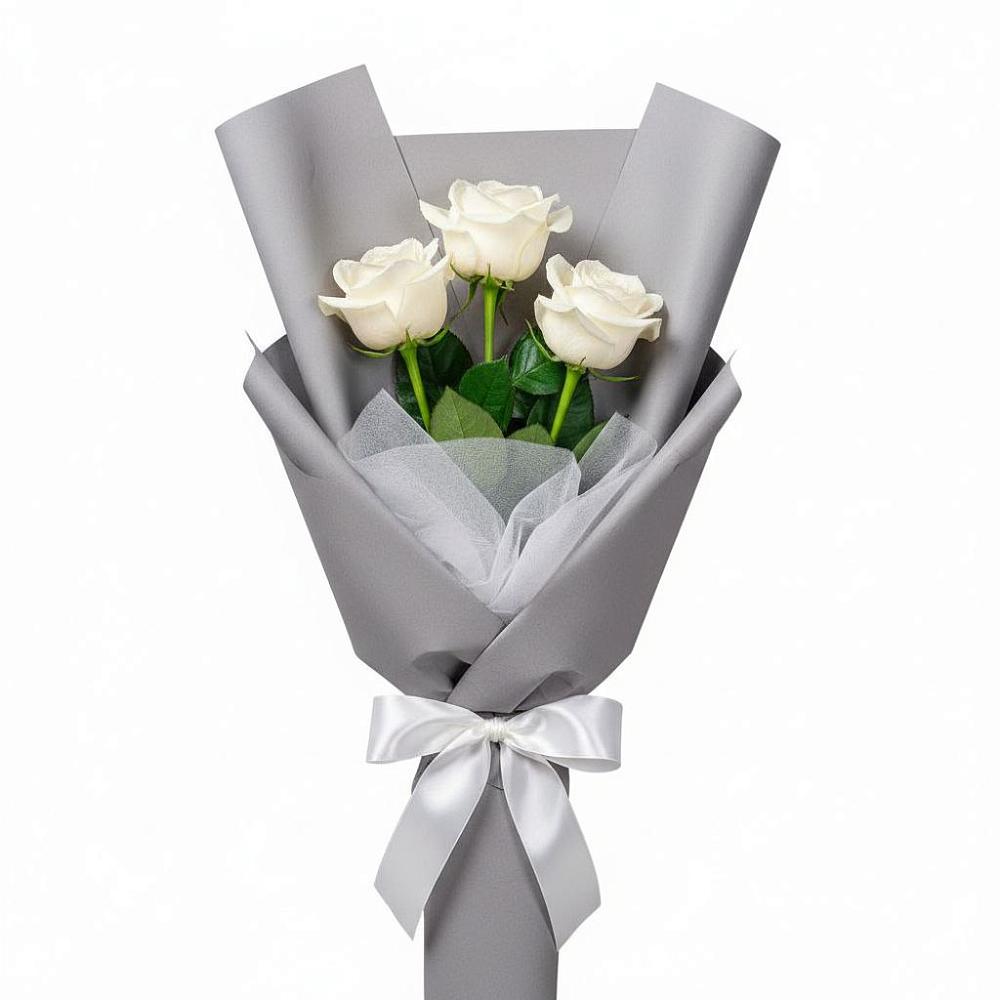 Букет 3 белые розы в Заворово Букет 3 белые розы в Заворово