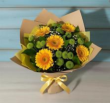 Букет цветов из:  Герберы и Хризантемы в Заворово