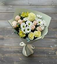Букет цветов из:  Альстромерии, Розы и Хризантемы в Заворово