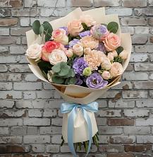 Букет цветов из:  Розы, Лизиантусы и Гвоздики в Заворово